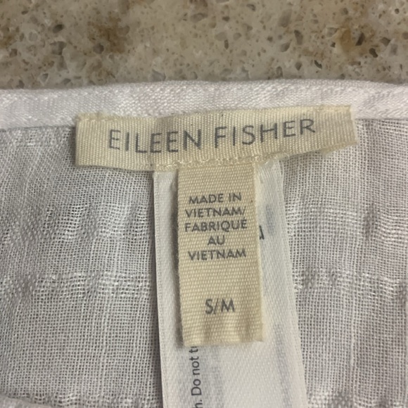 NWOT Eileen Fisher Linen Cotton Sheer Check Poncho Size S/M - Picture 10 of 12